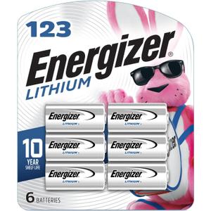 Energizer 123 Lithium Batteries (6 Pack), 3V Photo Batteries