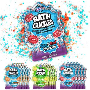 Tub Works Bath Crackles Bath Toy, Variety 12 Pack | Nontoxic & Fragrance-Free | Makes Bath Water Crackle & Pop for a Unique Kids Bath | Swirl Water for Fizzy Fun | Sensory Kids & Toddler Bath Toys