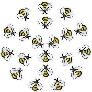 WILLBOND 60 Pieces Bee Embroidered Patches Bee Iron on Patch Cute Applique Patches for Clothing Bags, Jackets, Jeans, Hats, Clothes DIY Decoration