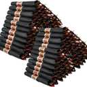400 PCS Pre Rolled Cutlery Sets, Premium Rose Gold Plastic Flatware Set Wrapped in Black Napkin, Disposable Cutlery Set with 100 Forks, 100 Knives, 100 Spoons, 100 Napkins for Wedding, Party, Dinner