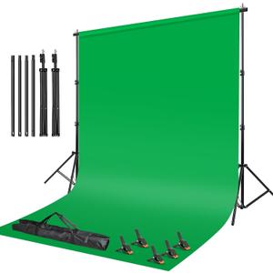 Green Screen Backdrop Kit,10 x 6.5 FT Heavy Duty Stand for Photography