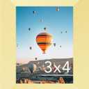 3x4 Picture Frame Gold for Wall Hanging or Tabletop, Wall Mounting Horizontally or Vertically, 3 x 4 Wall Gallery Poster Photo Frame with Shatter Resistant Plexiglass, Gold