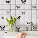 Alwayspon Vinyl Sticker Peel and Stick, Self-Adhesive Wall Tile Transfers Backsplash Sticker Decal for Kitchen Bathroom, 6x6inch/15x15cm 30Pcs, Butterfly