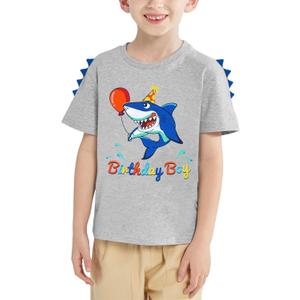 Dinosaur Birthday Boy T-Shirts Dino Birthday Shirts for BoysTolddlers Dinosaur B-Day Party T Shirt (Gray, XL)