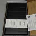 Premium Vinyl Record Holder - a Mid-Century Style Record Holder for Albums, 50-60 LP Capacity - with a Now-Playing Record Display Groove (Black)