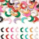 50Pcs 304 Stainless Steel Enamel Charms Mix Colors Enamel Pendant Assorted Metal Charm for DIY Jewelry Making
