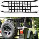 Mesh Cargo Net Roof Top Netting Hammock for Jeep Wrangler YJ JK JL JLU and Gladiator JT 1987-2024 Cargo Mesh Cover Black