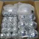 The Dreidel Company Mirror Disco Ball 36-Pack Variety of Sizes, Silver Hanging Ball with Attached String for Ring, Reflects Light, Fun Party Home Bands Decorations