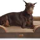 Bedsure XXL Orthopedic Dog Bed for Extra Large Dogs - Washable Giant Dog Cat Bed Waterproof, Comfort Dogs Couch Sofa with Washable Removable Cover, Pet Bed with Nonskid Bottom, Brown, 52"