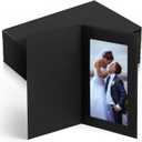 Fainne 150 Pack Photo Folders 4x6Inch Cardboard Picture Frame Photo Frame Thank You Cards Cardboard Folders Paper Greeting Cards Inserts for Portraits Christmas Wedding (4 x 6 Inch,Black)