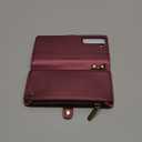 Defencase Compatible with Samsung Galaxy S22 5G Case Wallet with RFID Blocking Card Holder for Women Men, PU Leather Magnetic Snap Flip Zipper Strap Wallet Phone Case Fit for Galaxy S22 6.1", Wine Red