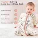 Yoofoss Baby Sleep Sack 0-6 Months 1.0 Tog Long Sleeve Sleep Sack Organic Cotton Wearable Blanket for Newborns 2-Way Zipper Quilted Sleeping Sacks(Small)