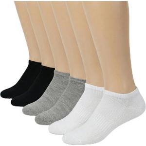 No Show Socks for Men & Women - Stylish Cotton Comfort Running Socks- Low Cut Ankle Length Anti Slip Socks (Large, 6-pairs Multicolor)