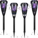 2025 Solar Bug Zapper Outdoor-Waterproof Mosquito Killer for Fly Gnat Small Flying Insect,4PACKS Mosquito Repellent Outdoor Patio Home Yard Garden,Lighting Mosquito Dunks Lamp for Outside(Black)