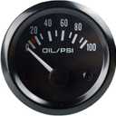 ESUPPORT Universal Car 2" 52mm Pointer Oil Press Pressure Gauge Meter Celsius White LED Light Indicator Display Electrical