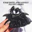 2 x Clothes for 17cm Doll - Plum/Black Tiered Dress with Bow Headpiece, Royal Style Doll Party Outfit, Cosplay Essential (Black Dress)
