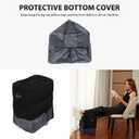 Inflatable Foot Rest Pillow for Travel, Adjustable Height Airplane Foot Cushion for Long Flights, Portable Comfort Footrest for Car, Office and Travel (Gray) (Black)