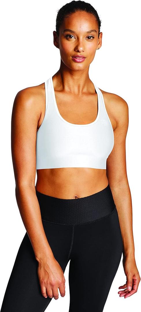 Champion Women's Absolute, Moderate Support, High-Impact Sports Bra, White, X-Small (White, XS)