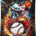 Kids Blankets for Boys Baseball Players Lovers, 50x40 Inches Soft Cozy Warm Baseball Themed Stuff Flannel Throw Gifts Sports Blanket for Couch Sofa Trip Camp (White)