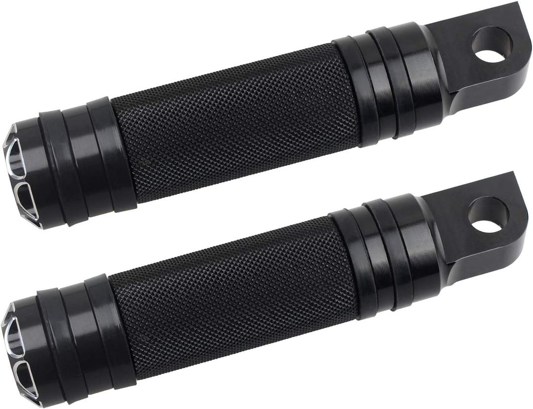 NTHREEAUTO Black Mounting Footpegs, Male Billet Footrests, Motorcycle Passenger Pedals Compatible with Harley Sportster, Dyna, Road King
