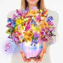 Mothers Day Gifts for Mom, Grandma, Wife-Pop Up Card with Music and Lights Life Sized 3D Paper Flower Bouquet – Greeting Card for Women, Mom, Wife, Daughter, Grandma – Birthday Gift with Envelope-Hummingbird
