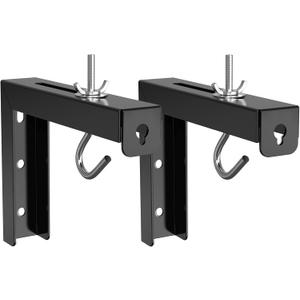 WALI Universal Projector Screen Ceiling Mount, Wall Hanging Mount L-Brackets, 6 inch Adjustable Extension with Hook Kit, Perfect Projector Screen Placement Hold up to 66 lbs (PSM001-B), Black