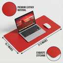 Double-Sided Leather PU Large Mouse pad, Computer Desk pad Non-Slip, Waterproof, Easy to Clean, Suitable for Office and Home Office Writing (Black and Red, 31.515.7 Inches)