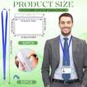 50 Pack Name Tag Lanyards with Id Holder, Clear Plastic Horizontal Name Tags Holders and Black Badge Lanyards with ID Holder for School Office Team Workers Volunteers (Multicolor)