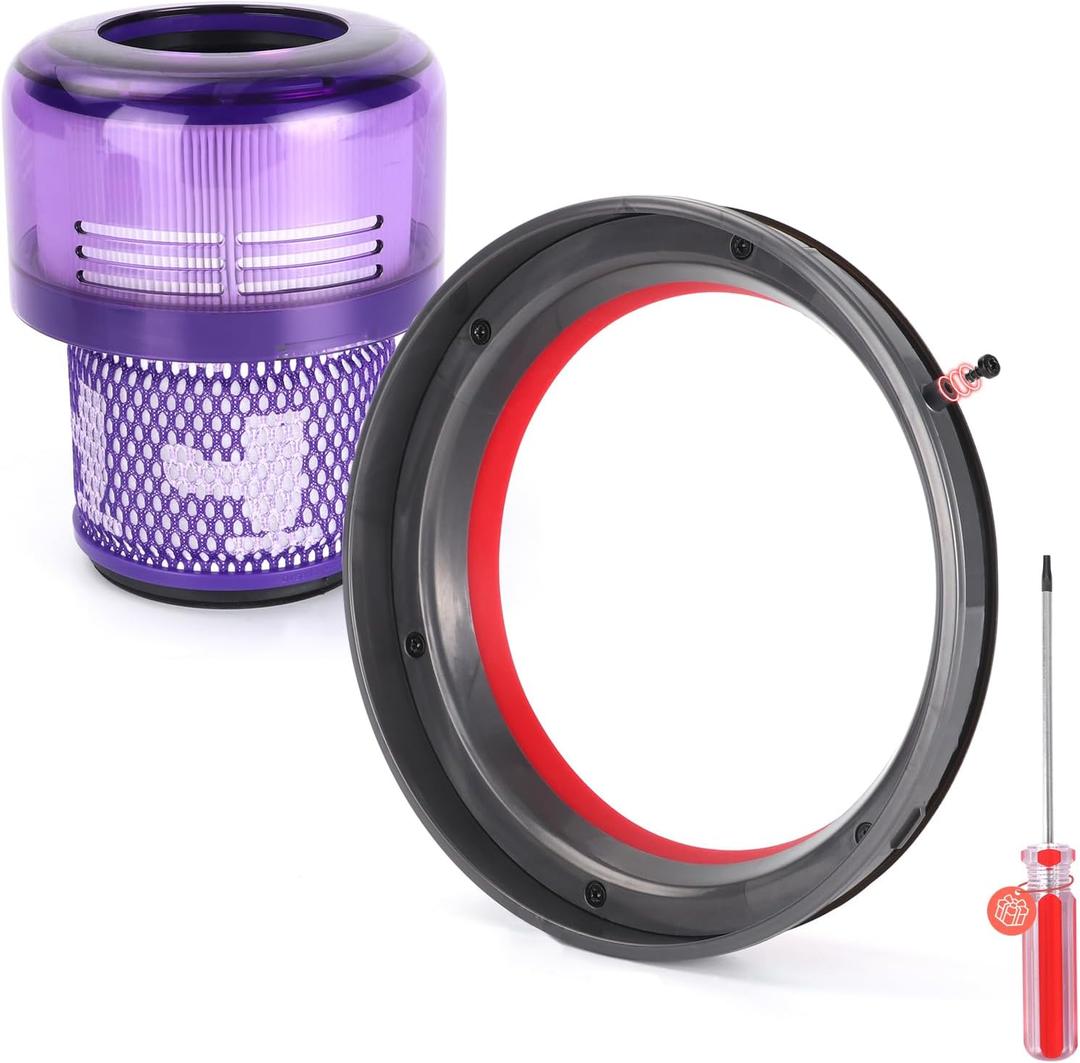 SV16 SV29 Dust bin Sealing Ring and Filter Compatible with Dyson Outsize V11 SV16 SV29/Absolute/Plus/Gen 5/Extra 970423-01 970422-01 Canister Replacement Parts