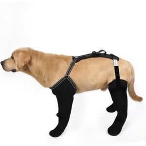 COODEO Dog Socks to Prevent Licking Paws, Waterproof Boots for All Four Legs with Non-Slip Soles, Protective Paw Covers for Wounds, Licking Prevention Shoes for Dogs (Black, 2XL)