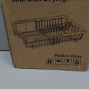 romision Expandable Dish Drying Rack Over The Sink Small Metal Stainless Steel Plate Holder for Compact Kitchen, Space Saving Modern Silver Hanging Drainer