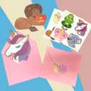 JIALWEN Valentines Day Cards for Kids 96 Pack with 32 Kids Animal Theme Valentine Cards, 32 Pink Gift Envelopes, 32 Animal Stickers Kids Valentines Day Cards School Classroom Party Exchange Gifts