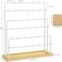 Earring Display for Vendors,6 Tiers 42 Hooks Jewelry Rack Display Holder Stand, Earring Organizer Holder for Necklaces Rings Bracelets Keychains,Jewelry Display for Selling with Earrings Cards-White