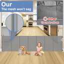 Reinforced 120 Inch Extra Large Baby Gate for Doorway, 33 Inch Tall Retractable Baby Gates Extra Wide, 10 Ft Mesh Gates for Kids and Pets, Outdoor Retractable Gate for dogs with Reinforced Strip, Gray