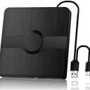 Wbacon External Blu Ray Drive, BD Player with Read/Write Capability Portable Blu-ray Player with USB 3.0 and Type-C CD/DVD Burner 3D Blu-ray Drive (with Charging Cable)