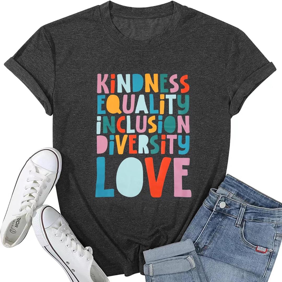 Teacher Shirt Women Inspirational Letter Print T-Shirt Special Education Teacher's Day Tee Tops (Gray, M)