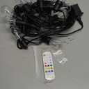 Outdoor String Lights Color Changing - 48FT Sync with Music Led Patio Lights Outdoor Waterproof with App and Remote Hanging 15 RGB Bulb Create Ambience for Garden, Cafe, Backyard, Christmas, Party