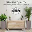 Mueller M-Resin Heavy Duty Tall Planters for Outdoor Plants, Indoor Grande Plant Pots, Boxes, Trees, Flower Pots, 2-Piece Set, 24, Modern Design, Built-in Drainage, Front Porch Decor, Mocha (24 x 11.5", Mocha)