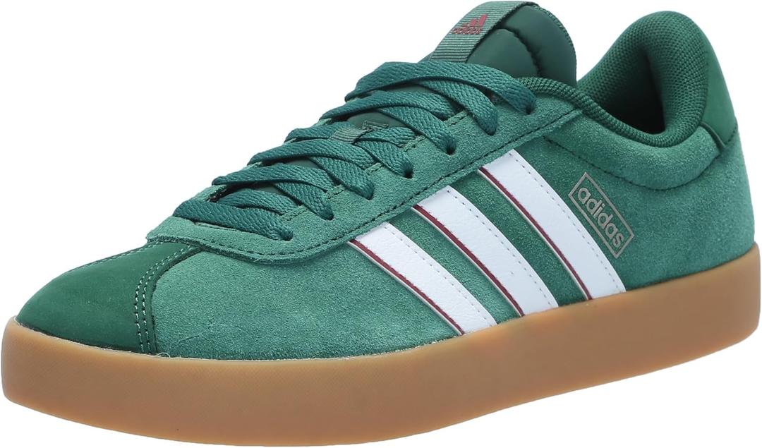 adidas Mens Vl Court 3.0 Sneakers Shoes Casual - Blue, White (6, Dark Green/White/Collegiate Burgundy)