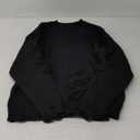 Verdusa Men's Ripped Hollow Crew Neck Long Sleeve Sweater Casual Knit Pullover Sweaters (X-Large, Black)