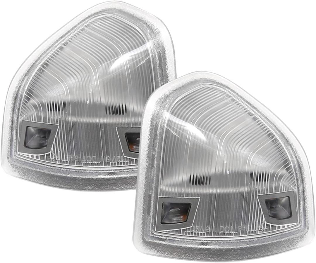 68302828AA 68302829AA Left and Right LED Side Mirror Turn Signal Light Replacement for 2010-2018 Dodge Ram 1500 2500 3500 4500 5500, 2 Pcs (Clear Cover Lens)