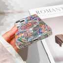 AIGOMARA Magnetic for iPhone 15 Case, Compatible with Magsafe Glitter Sparkly Watercolor Marble Translucent Bumper Protective Phone Case with Screen Protector for Women Girls, Pink/Blue