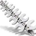 Crows Foot Wrench Set (Metric) Easily Access Hard-To-Reach Areas, Ideal for Tight Spaces, Great for Automotive Repair Work - Includes Sizes: From 10MM to 24MM - 10-Piece Kit With Clip-on Organizer