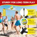 BAGAIL Volleyball Net, 12ft Portable Volleyball Net for Backyard - Adjustable Height, Heavy-Duty Frame, Freestanding Design - Portable Outdoor/Indoor Volleyball Set with Carry Bag