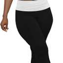 HBQ Women's 2 Piece Lounge Sets Raglan Sleeve Crop Top High Waisted Foldover Flare Pants Casual Workout Outfits Tracksuit (Black, Small)