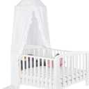 Princess Bed Canopy for Girls - Crib Canopy for Bed - Mosquito Net for Bed, Kids Bed Canopy with Princess Room Decor for Girls Bedroom,Children's Reading Room Decor (White)