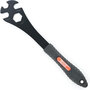 15mm Bike Pedal Wrench Removal Tool, Long Lever Bicycle Pedal Spanner, 15mm/16mm/24mm Openings (3-in-1) (Black)