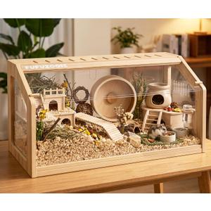 Hamster Cages 39.4" Hamster Enclosure Syrian Wooden Hamster Cage