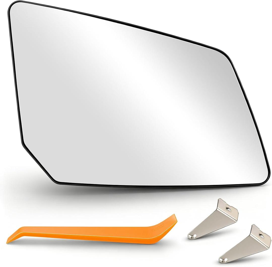AUTOKAY Right Passenger Side Mirror Glass Fits for Chevy Traverse 2009-2016, GMC Acadia 2007-2016, Saturn Outlook 2007-2010, Power Heated Passenger Side Rearview Mirror Right Side Glass Replacement