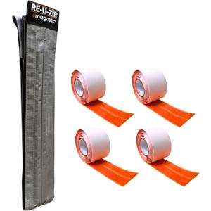 RE-U-ZIP Self-Closing Magnetic Entry Strip | Hands-Free Dust Barrier Zipper Alternative for Plastic Sheeting | Reusable, Custom Placement & Works Under Negative Air | Starter KIT